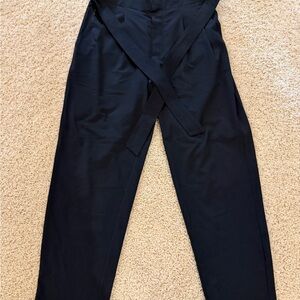 Athleta Black Cropped Ankle Tie-Waist Pants